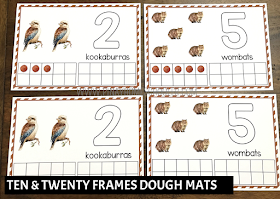 Oceania Australia Themed Math - Ten and Twenty Frames