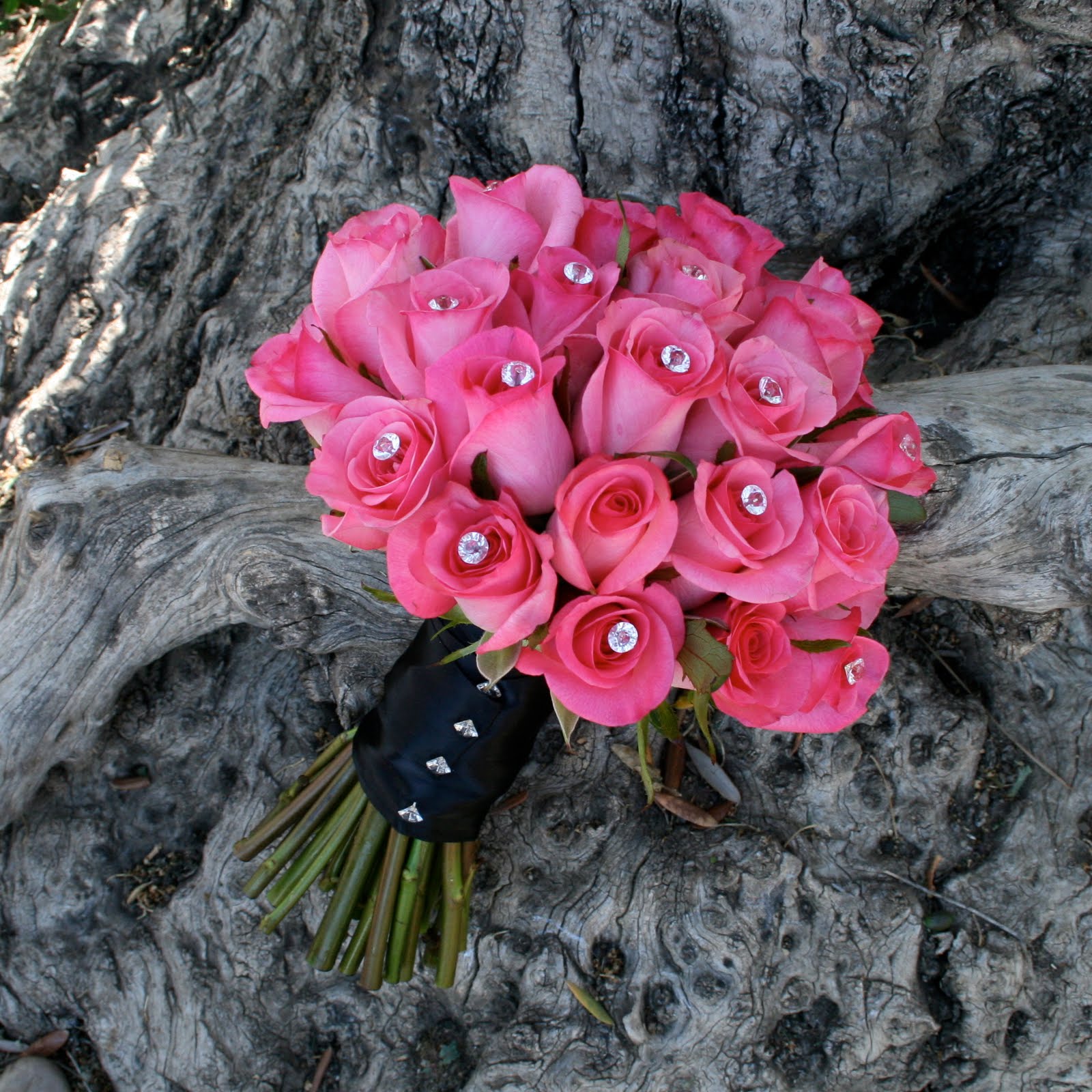 hot pink and black wedding