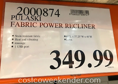 Deal for the Pulaski Fabric Power Recliner at Costco