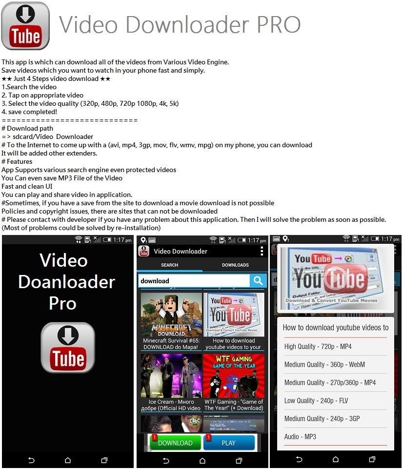 All Free Download Direct Link Youtube Video Downloader Pro