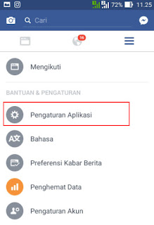 Pengaturan aplikasi facebook untuk menonaktifkan video agar tidak autoplay