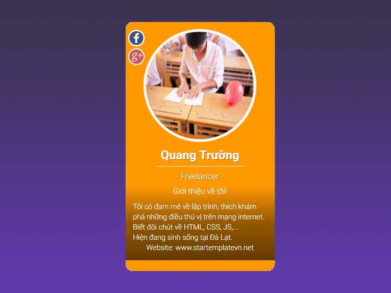 Hướng dẫn tạo Profile Card đơn giản từ HTML và CSS với hiệu ứng tuyệt đẹp