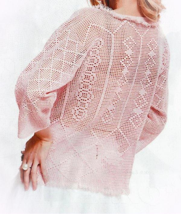 Filet crochet Lace Sweater - back