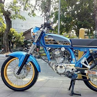 Gambar HD Modifikasi CB 100 Warna Biru Terbaru 2020