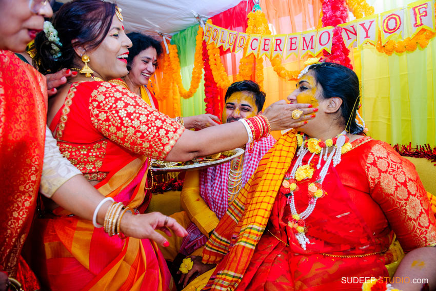 Indian Bengali Wedding Photography Bangla Gaye Holud Ceremony by SudeepStudio.com Michigan Ann Arbor South Asian Indian Wedding Photographer