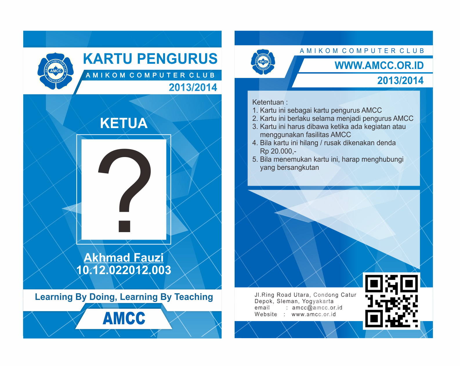 Desain Contoh Desain ID Card Pengurus AMCC