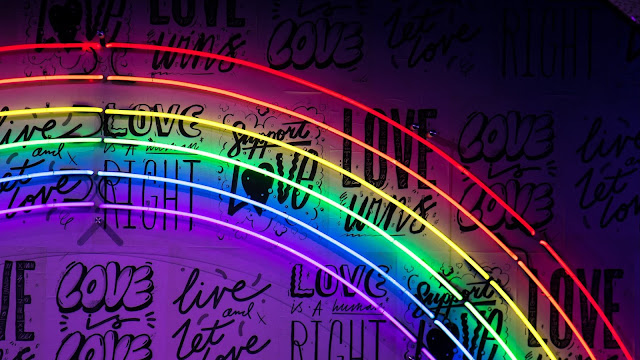 Neon, Lettering, Rainbow, Wall, Lights