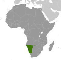 Africa - Namibia highlighted