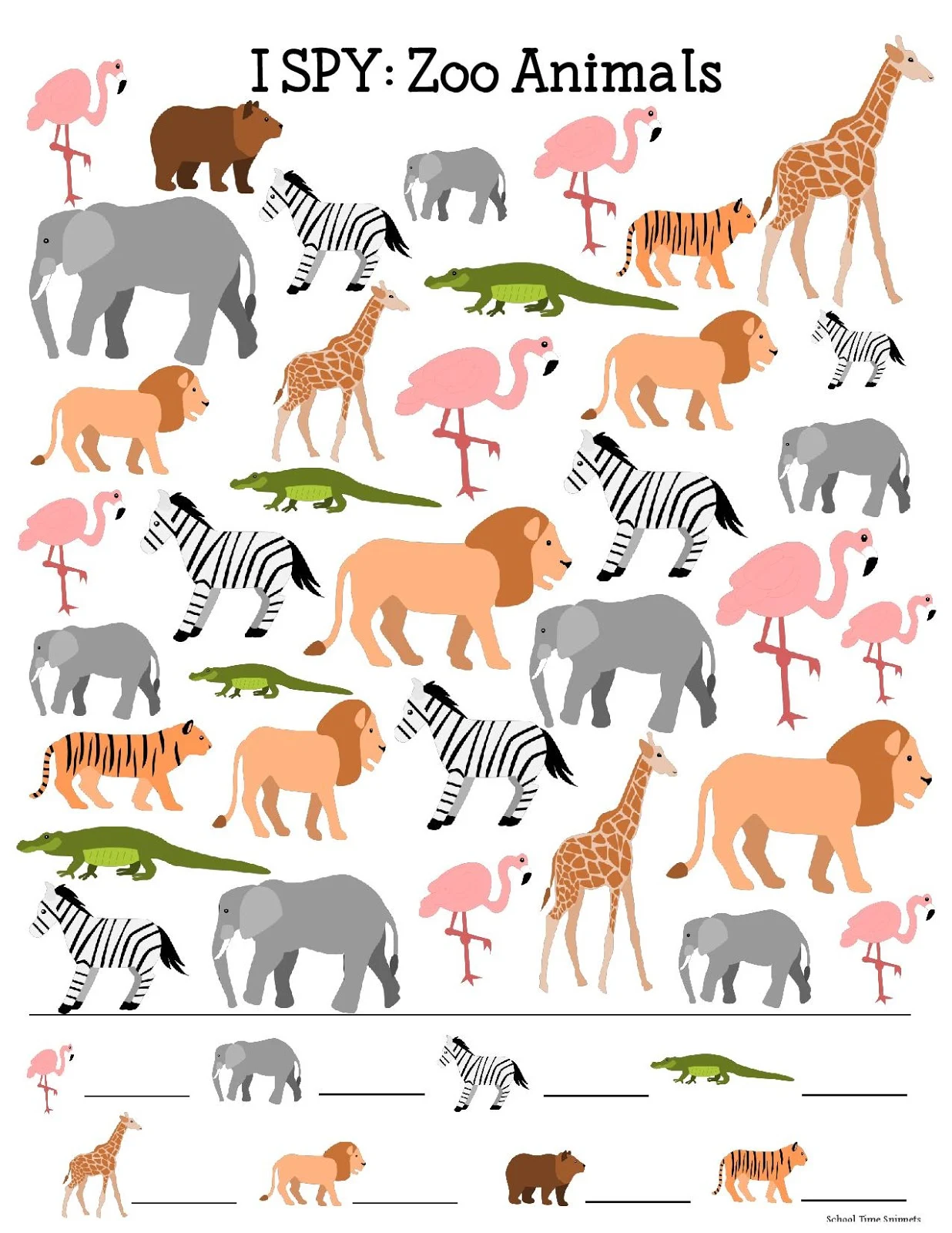 zoo theme i spy printable