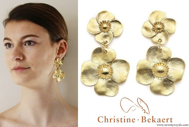 Queen Mathilde wore Christine Bekaert Poppy Small Earrings