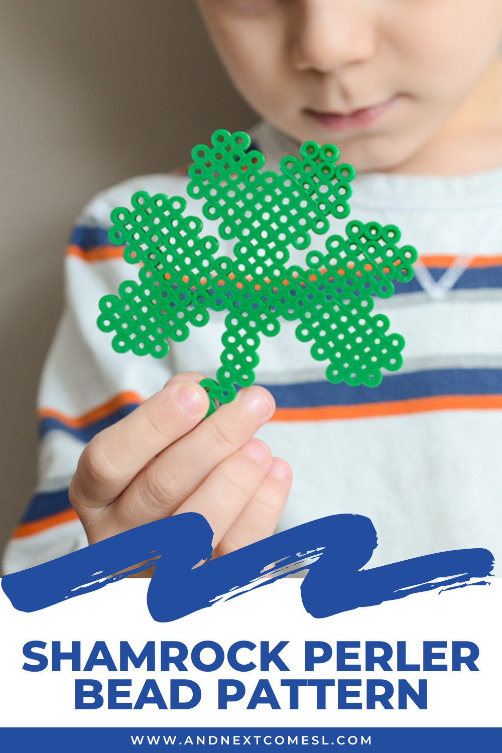 Perler bead patterns for St. Patrick's Day, including a shamrock perler bead pattern