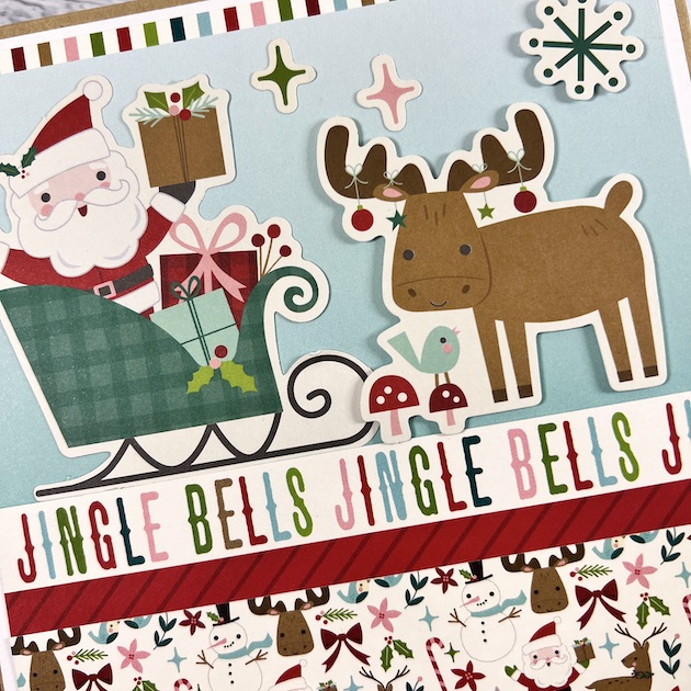 Christmas Scrapbook Album with Santa and a moose for photos of the holiday