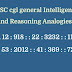 SSC cgl General Intelligence and Reasoning Analogies
