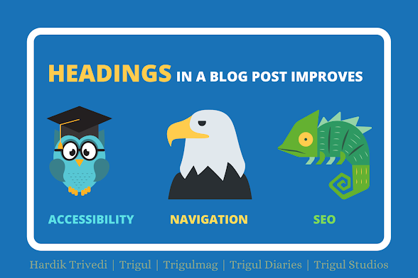 headings in a blog post improves accessibility navigation and seo