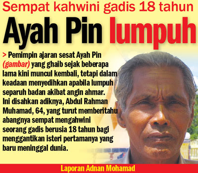 Ayah Pin Lumpuh,mulut herot