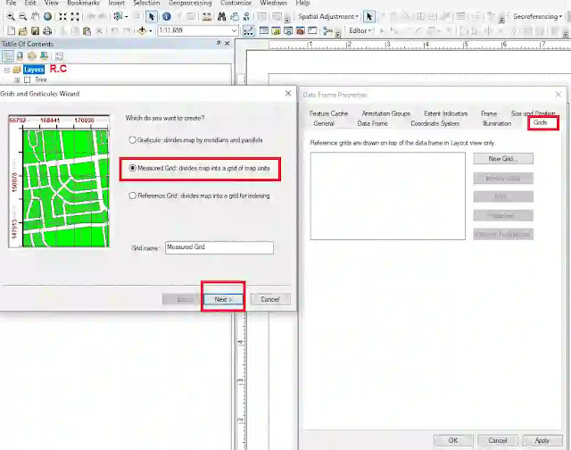 اضافة شبكة الإحداثيات على خريطة GIS