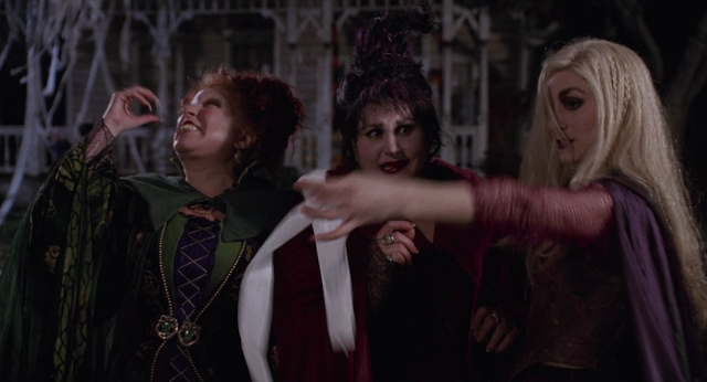 Sanderson Sisters In Front of Toilet Papered House Hocus Pocus