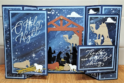 Rhapsody in craft, #rhasodyincraft,#heartofchristmas,#heartofchristmas2023,O Holy Night DSP, Night Divine, Night Divine Dies, Night Divine Bundle, O Holy Night Suite, Adhesive-backed star trinket, Earthen Textured Dies,  Fun Fold, #artwithheart,Art With Hear, Stampin' Up!, #loveitchopit