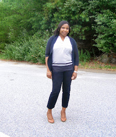 Black Cropped pants Old navy, Payless wedges, Layered sleevesless blouse