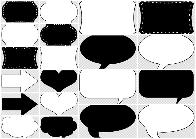 Free Printable Tags, Labels or Toppers in Black and White. 