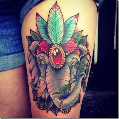 3d elephant tattoo for female