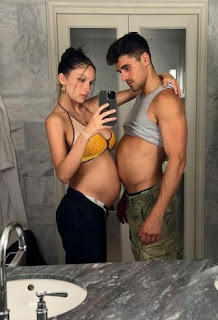 Jack Gilinsky clicking a selfie with his girlfriend Geneva Natalia while showing baby bump