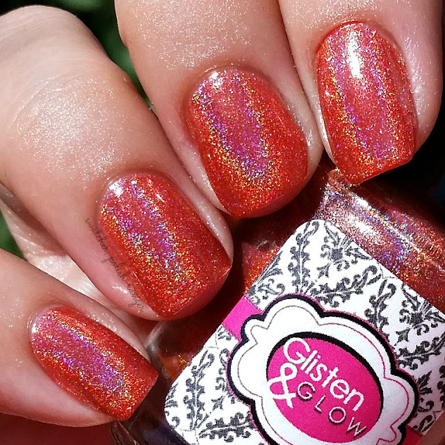 swatcher, polish-ranger | Glisten & Glow Tequila Sunrise in the sun