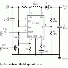 USB 5V to 12V DC-DC Step-Up Converter by LT1618