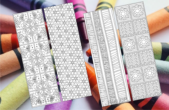 coloring bookmarks with calming patterns