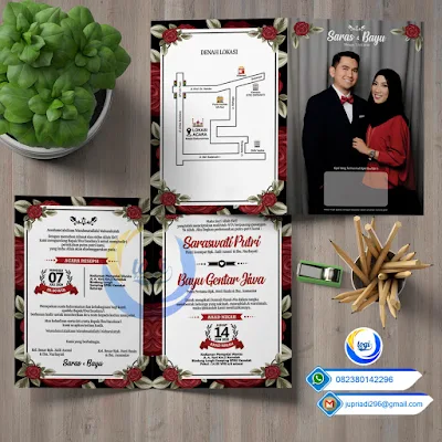 Download Template Desain Undangan Pernikahan Custome Elegan Cdr