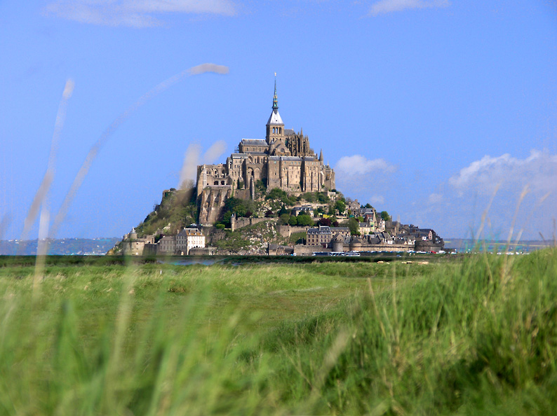 The medieval island of Mont Saint Michel, Normandy, France