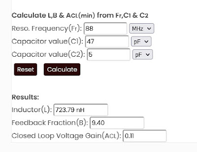 colpitts inductance calculator
