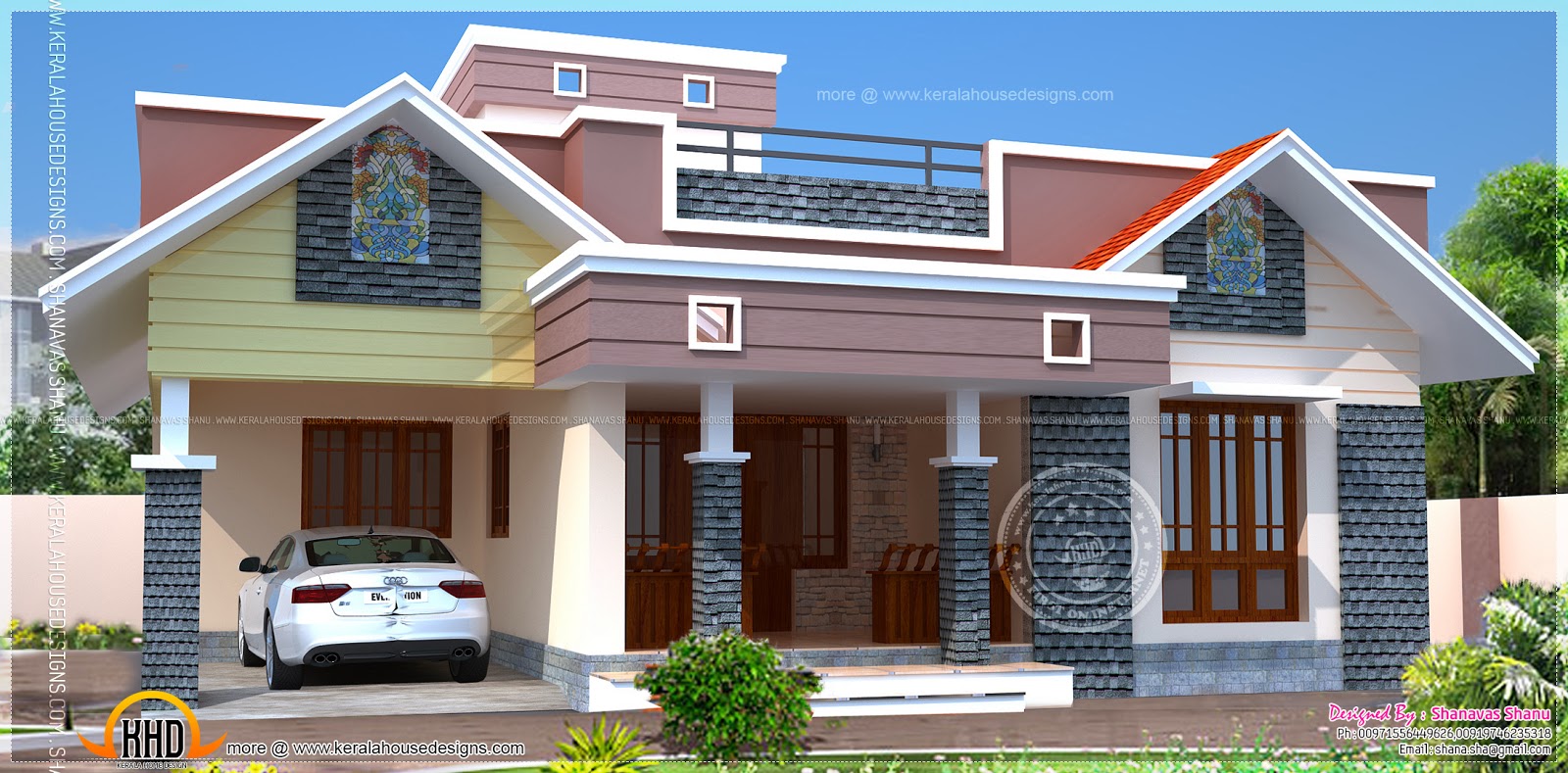  Floor  plan  of modern single  floor  home  Kerala  home  