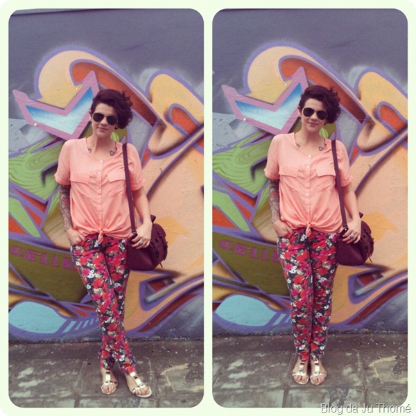 look camisa candy calça floral look camisa candy calça floral