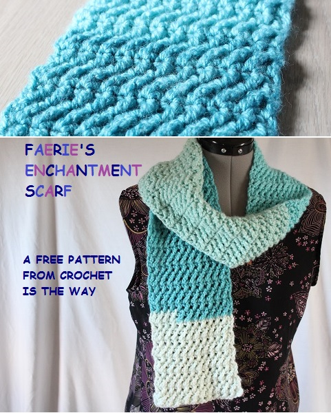 crochet, free pattern, scarf, Faerie's Enchantment, Caron Cakes, Faerie Cake