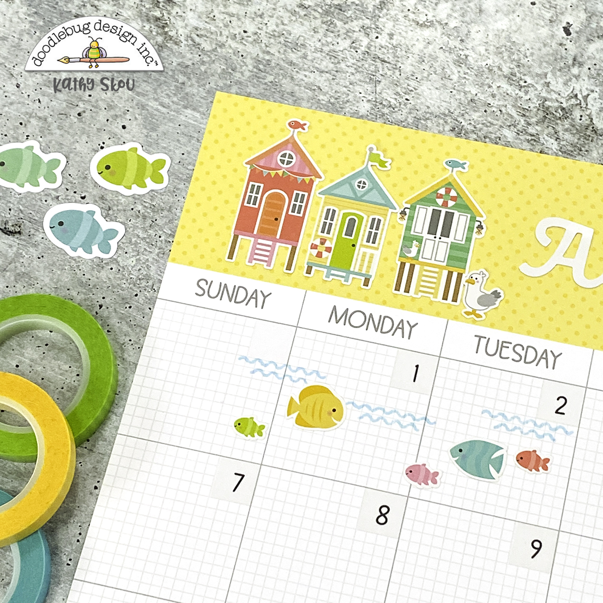 Doodlebug Day to Day Number Stickers Great for Calendars and Planners 2  Sheets