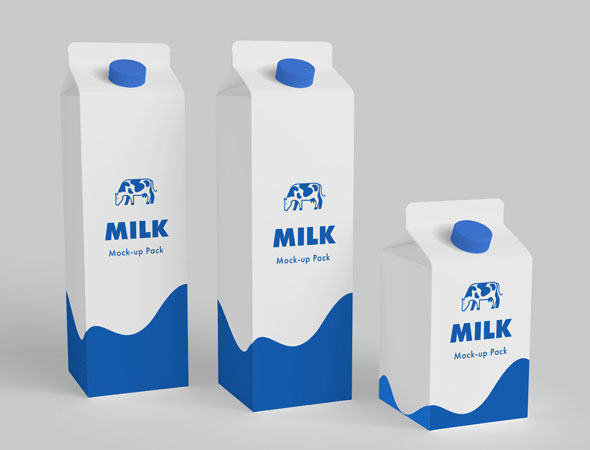 Milk Carton Boxes MockUp