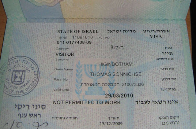 Dịch vụ xin visa Israel 