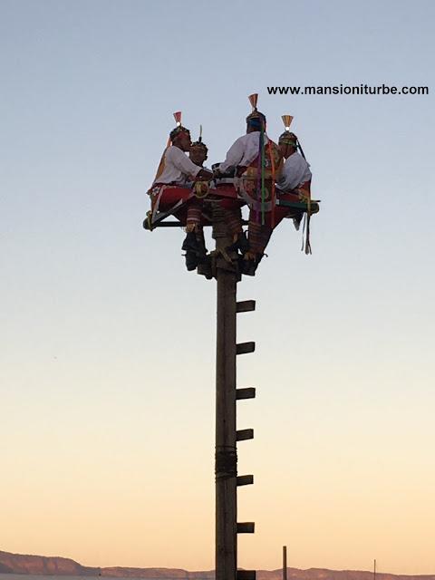 The Voladores of Papantla in a performance in Tequila, Jalisco