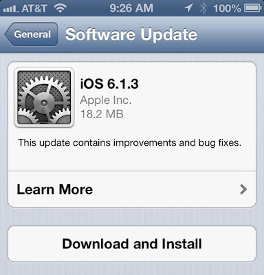 iOS 6.1.3 update