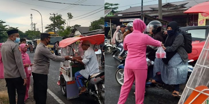 Kapolsek Galsel Bersama Bhayangkari Berbagi Takjil di Ramadan Penuh Berkah