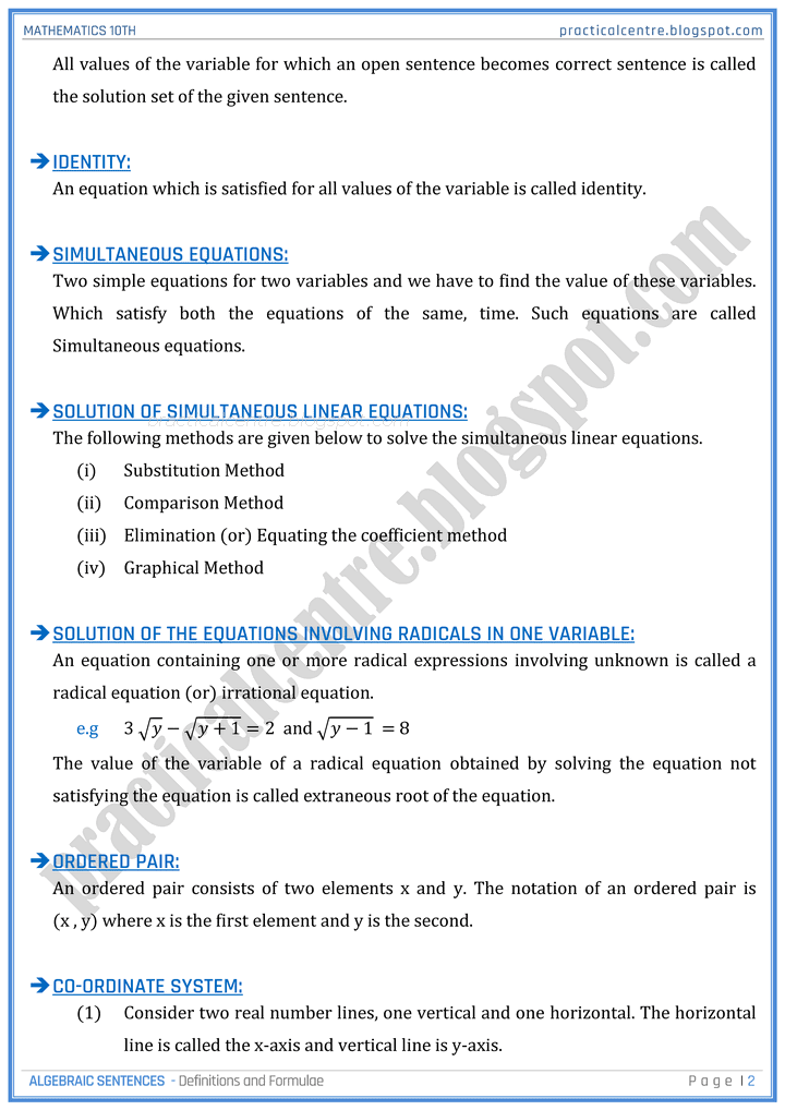 algebraic-sentences-definitions-and-formulas-mathematics-matric