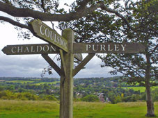 signpost atop Farthing Downs