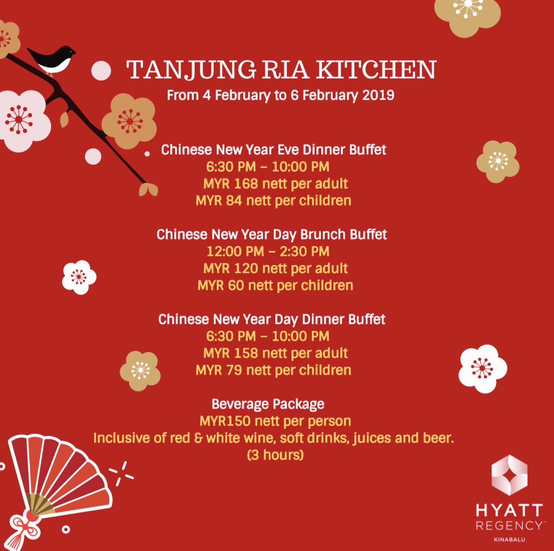 CHINESE NEW YEAR OFFERINGS AT HYATT REGENCY KINABALU