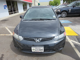 Dull, faded paint on 2008 Honda Civic Coupe before repainting at Almost Everything Auto Body