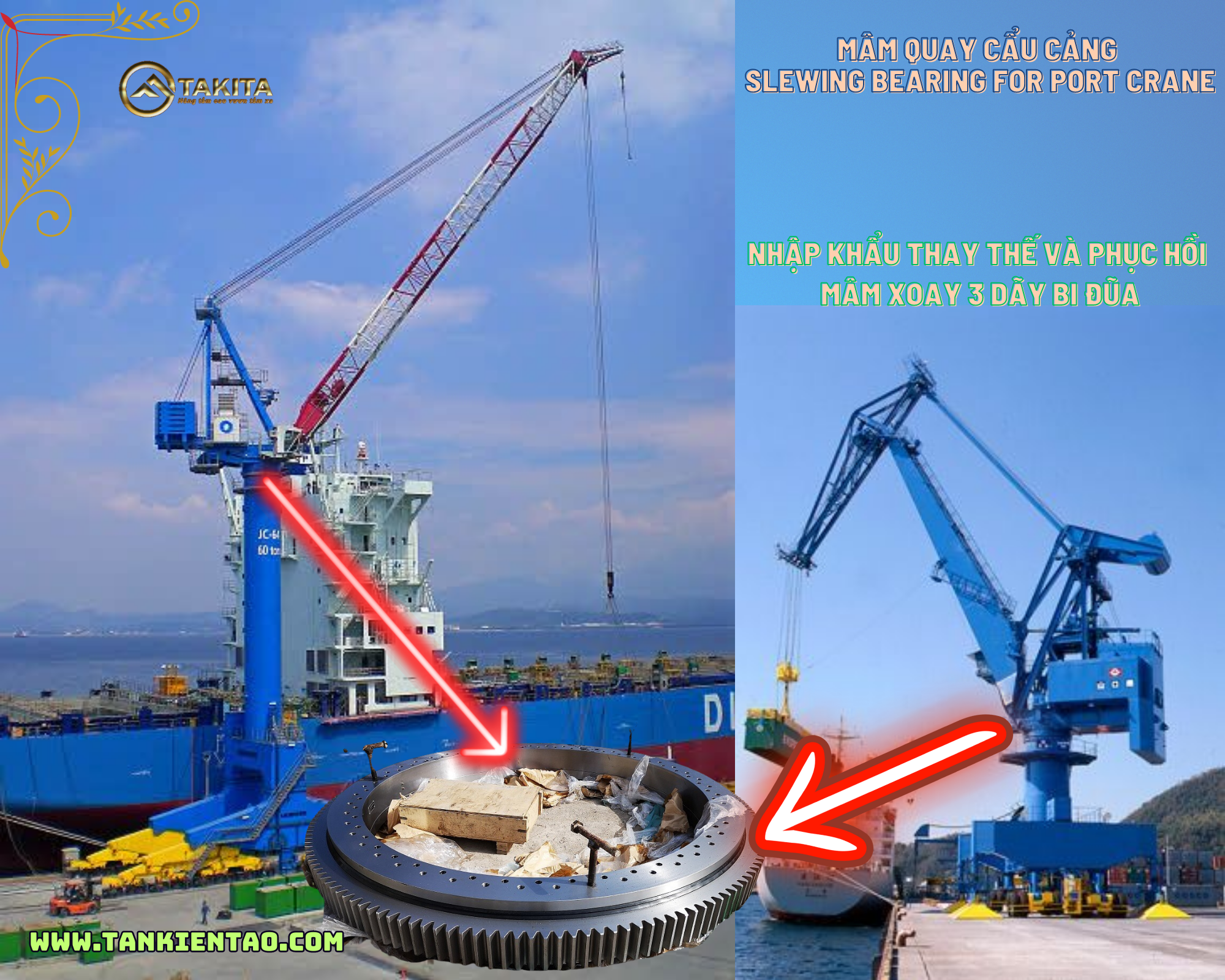 Mâm xoay cẩu cảng - Deck crane