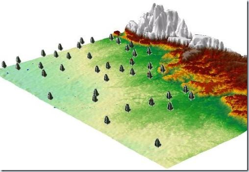 F13. Modelo 3D con arboles