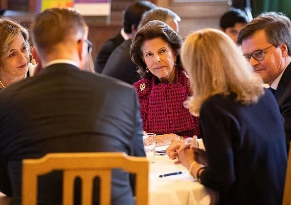Crown Princess Victoria wore a suit by Tiger of Sweden. Princess Sofia wore a new yellow tweed jacket by LK. Bennett