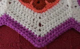 African flower hexagon baby blanket. Points