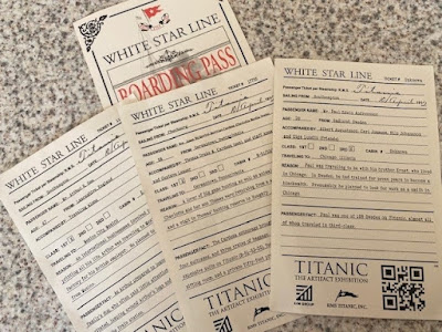 Titanic Artefact Museum boarding passes on entry